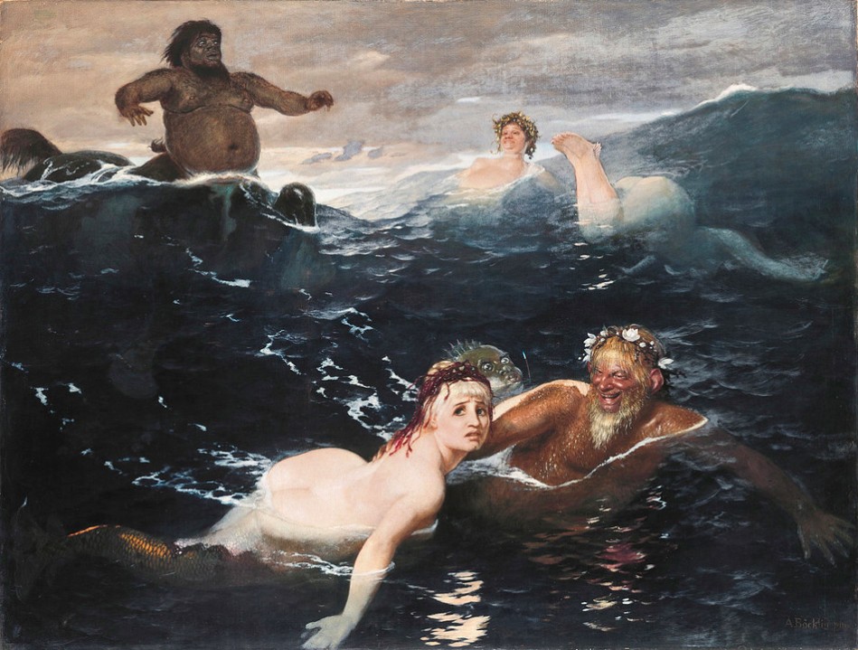 Arnold Böcklin, Playing in the waves, 1883