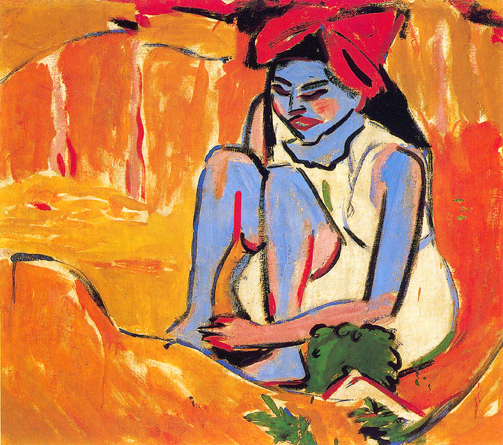 Ernst Ludwig Kirchner, Das blaue Mädchen in der Sonne, 1910