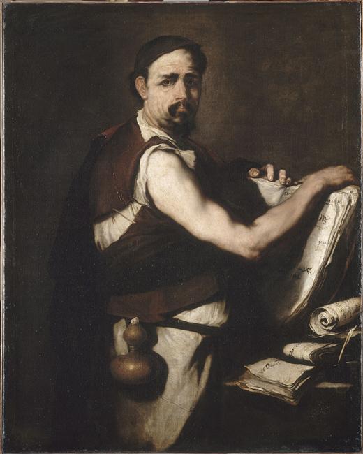 Luca Giordano, Philosophe avec une gourde à la ceinture, 1660