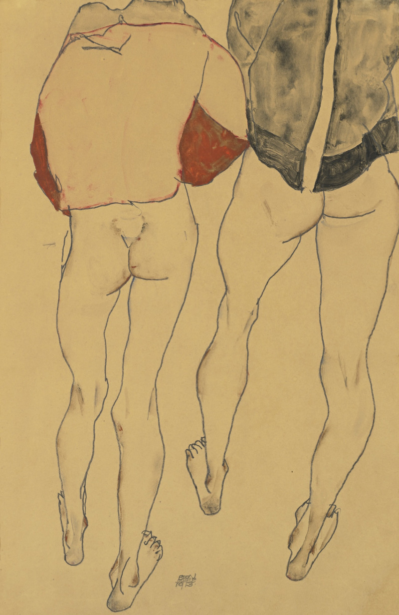 Zwei stehende weibliche halbakte, 1913